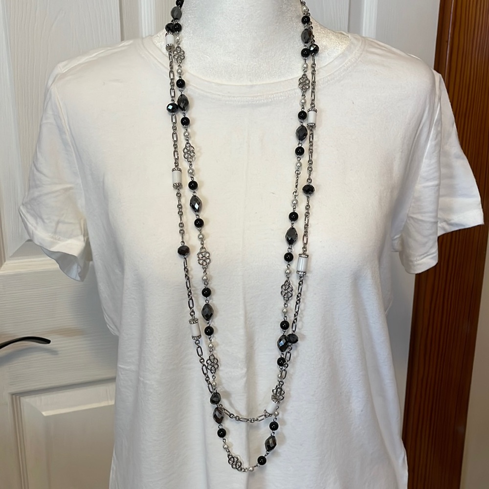 Lia Sophia Long Beaded Double Strand Necklace